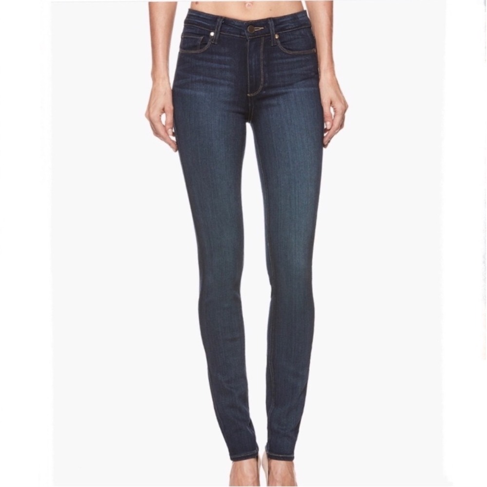 Paige Hoxton Ultra Skinny Jeans Dark Indigo High Rise Stretch Denim Size 25